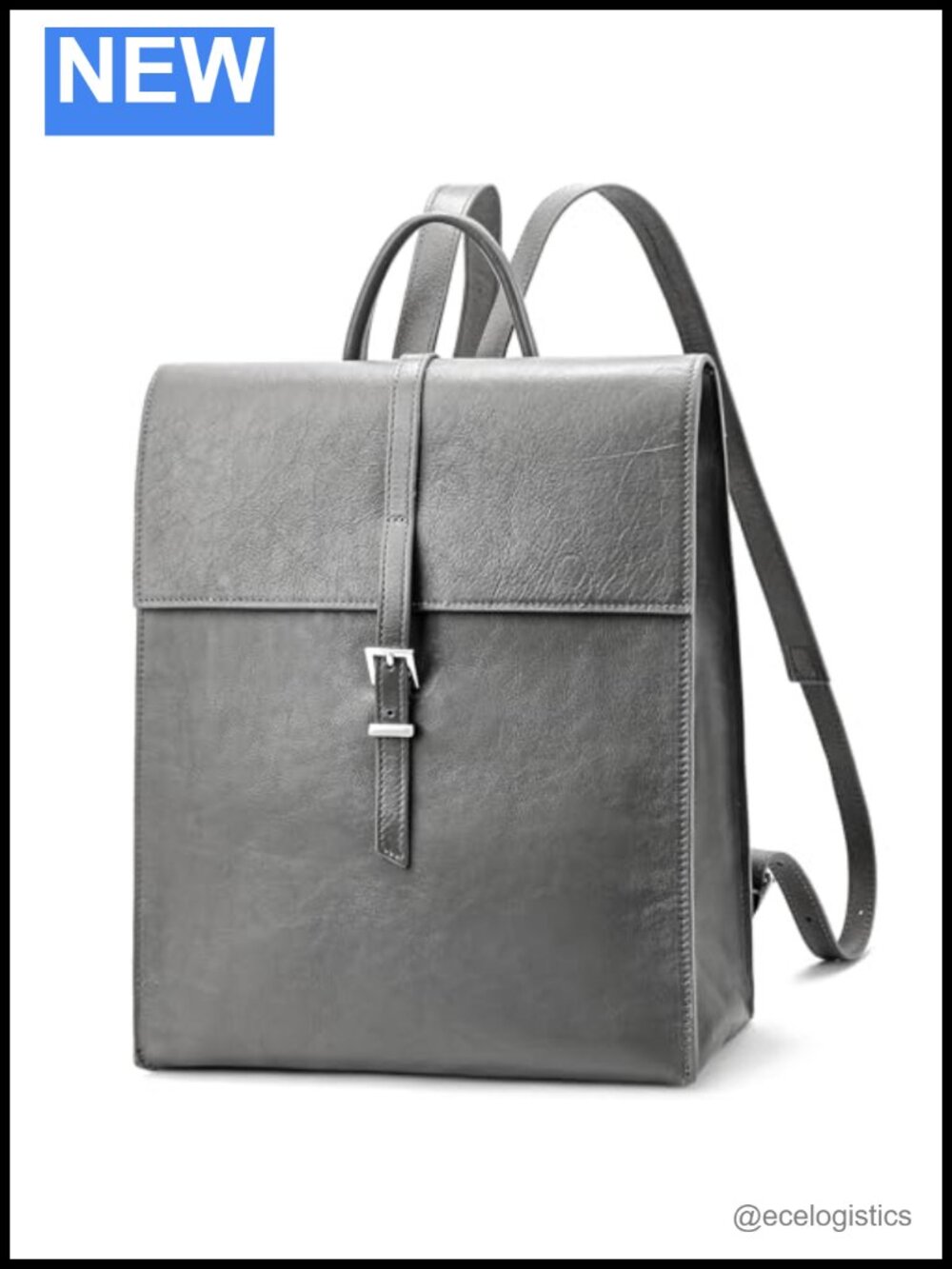 Genuine Full-Grain Leather Laptop Backpack Purse for Work Business Travel